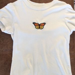 white butterfly tee brandy melville